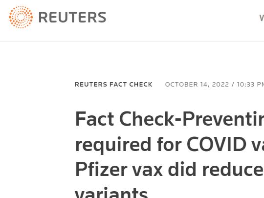 Reuters: Nobody said vaccine would stop transmission